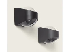 Aplique de Pared Exterior LED 12W Aluminio Iluminción Doble Cara Adelfa Negro