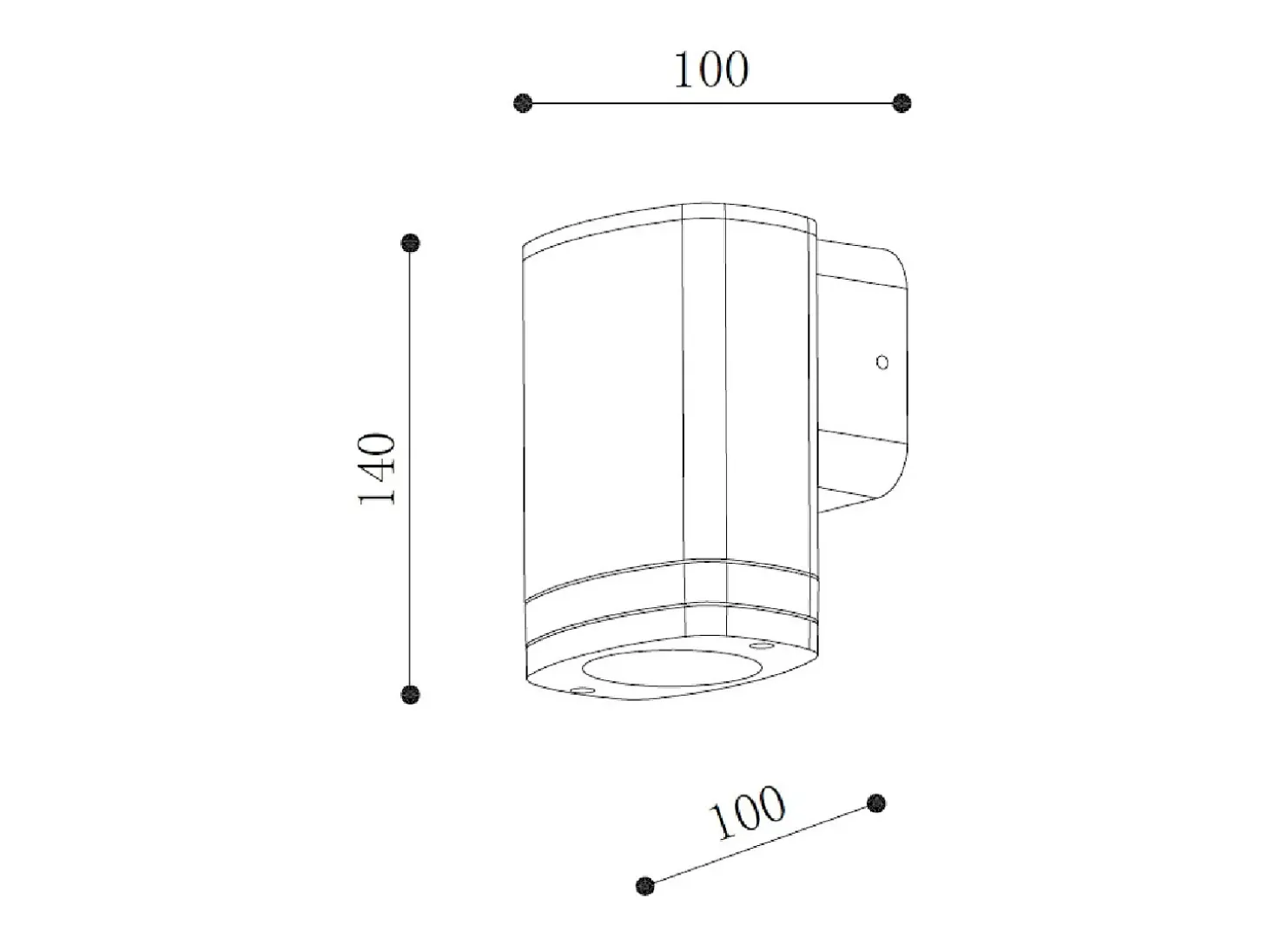 Aplique de Pared Exterior Ranedux Negro