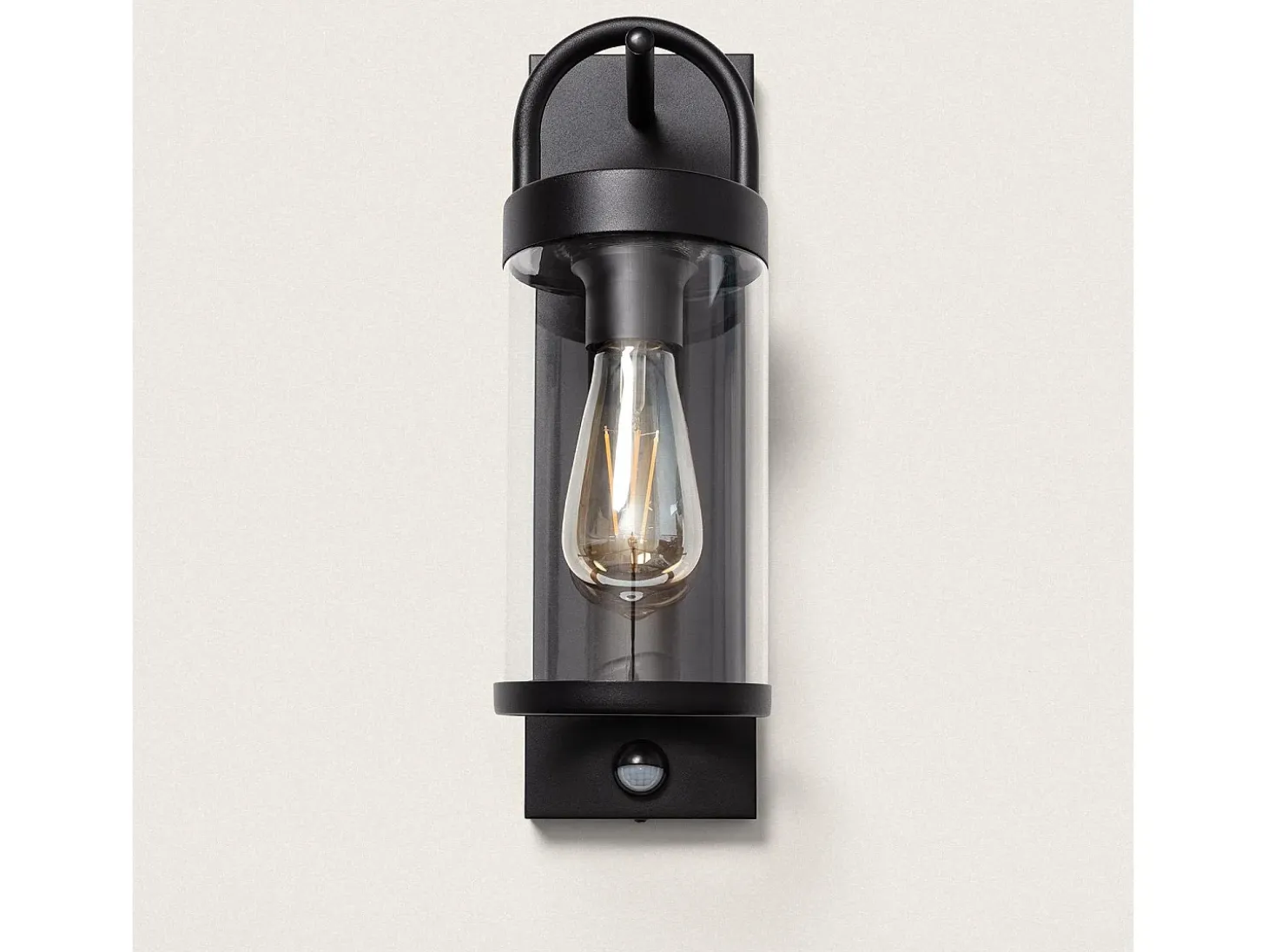 Aplique de Pared Exterior Benny con Sensor Movimiento PIR Negro