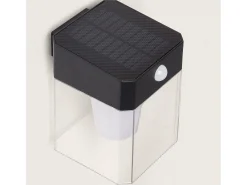 Aplique de Pared Exterior Solar LED 1,5W Aluminio con Sensor de Movimiento Efren Square Negro