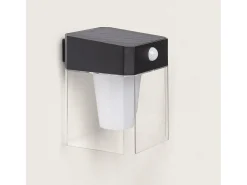 Aplique de Pared Exterior Solar LED 1,5W Aluminio con Sensor de Movimiento Efren Square Negro
