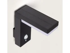 Aplique de Pared Exterior Solar LED 2W Aluminio con Sensor de Movimiento Goran Negro