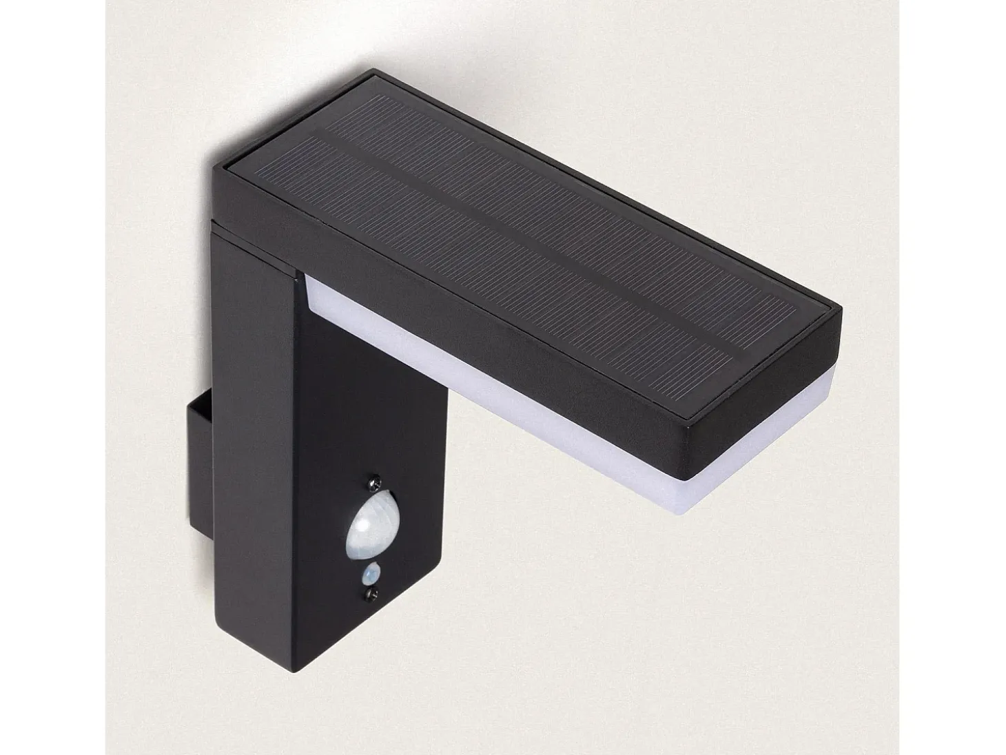 Aplique de Pared Exterior Solar LED 2W Aluminio con Sensor de Movimiento Goran Negro