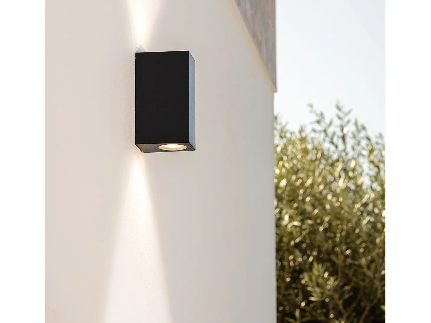 Aplique de Pared Exterior Aluminio Iluminación Doble Cara Negro Miseno