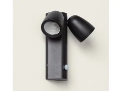 Aplique de Pared Exterior LED 12W Aluminio con Sensor de Movimiento PIR Abel Dos Focos Negro