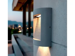Aplique de Pared Exterior LED Regulable 16W Cemento Zalix Gris Piedra