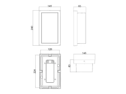 Aplique de Pared Exterior LED 12W Aluminio CCT Seleccionable Doble Difusor Caelia Antracita