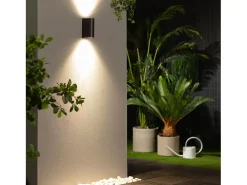 Aplique de Pared Exterior Iluminación Doble Cara Gala Negro Negro