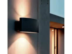 Aplique de Pared Exterior LED 15W Iluminación Rectangular Negro Masha Negro