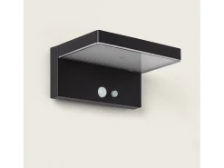 Aplique de Pared Exterior Solar LED 5W Aluminio con Sensor de Movimiento Bran Negro