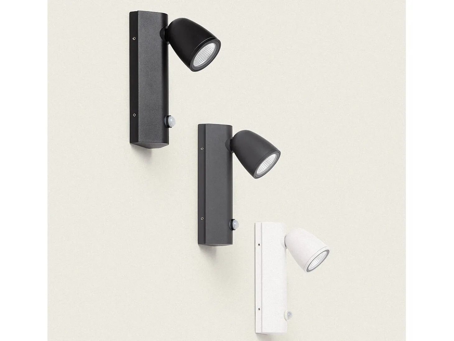 Aplique de Pared Exterior LED 6W Aluminio con Detector de Movimiento Abel Blanco
