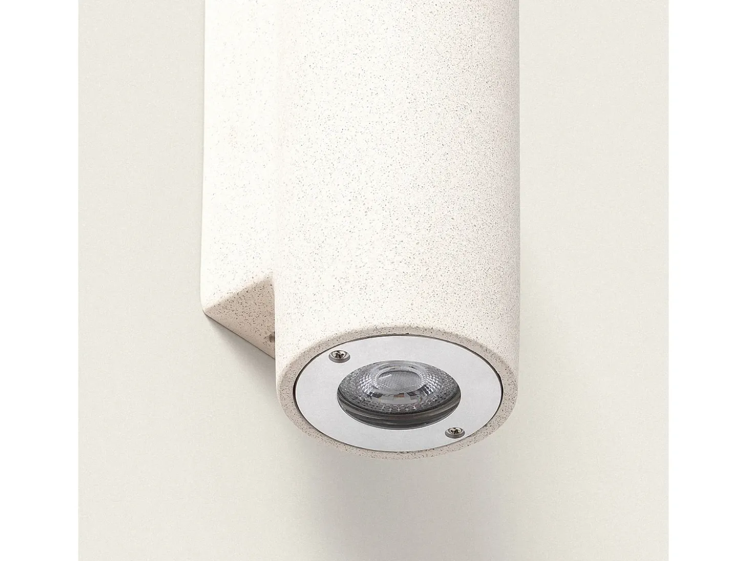 Aplique de Pared Exterior Cemento Iluminación Doble Cara Banjar Rond Beige