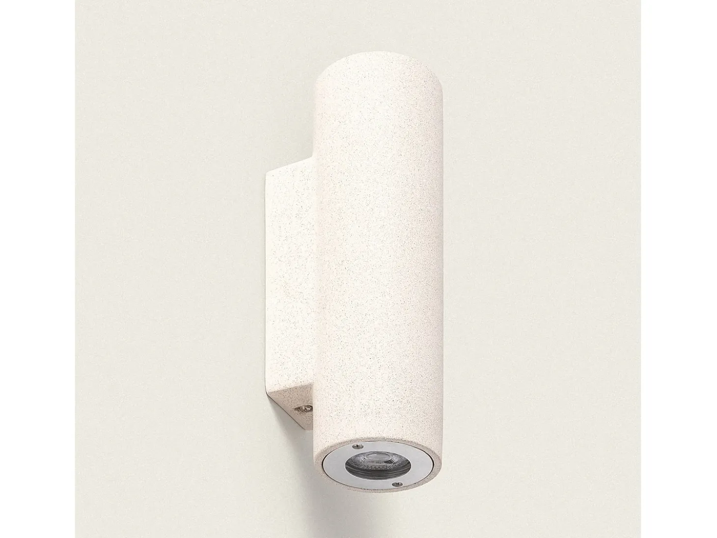 Aplique de Pared Exterior Cemento Iluminación Doble Cara Banjar Rond Beige