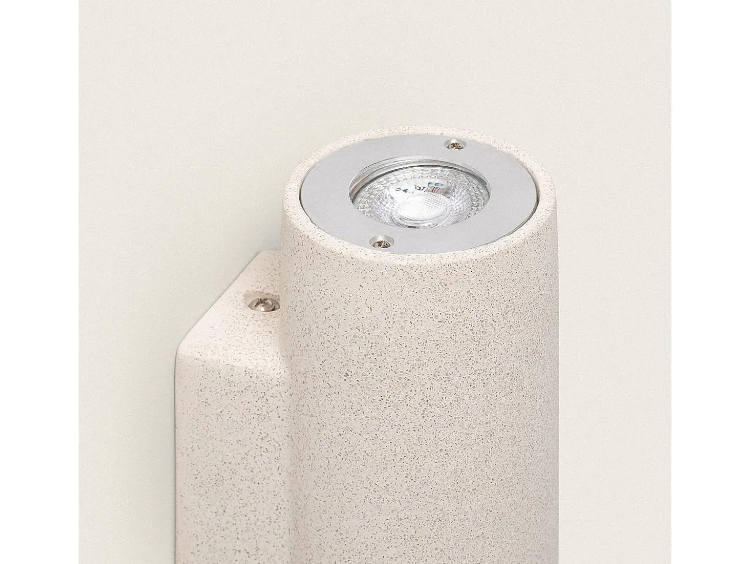 Aplique de Pared Exterior Cemento Iluminación Doble Cara Banjar Rond Beige
