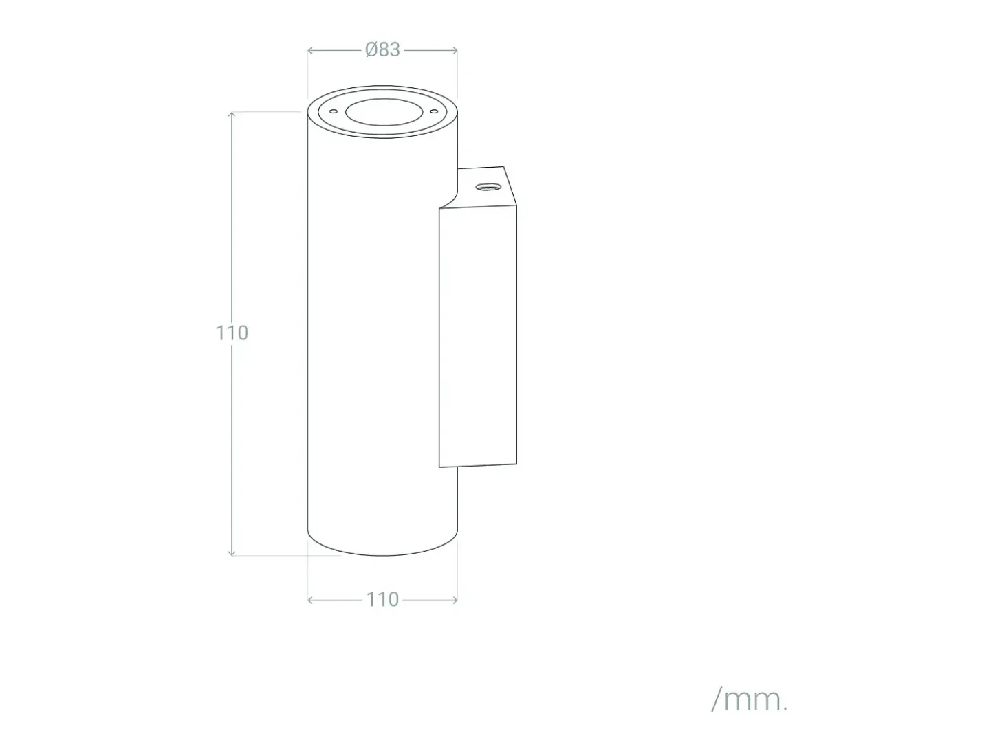 Aplique de Pared Exterior Cemento Iluminación Doble Cara Banjar Rond Beige