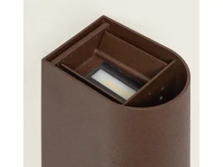 Aplique de Pared Exterior LED 10W Aluminio Iluminación Doble Cara CCT Seleccionable Denny Round Large Óxido