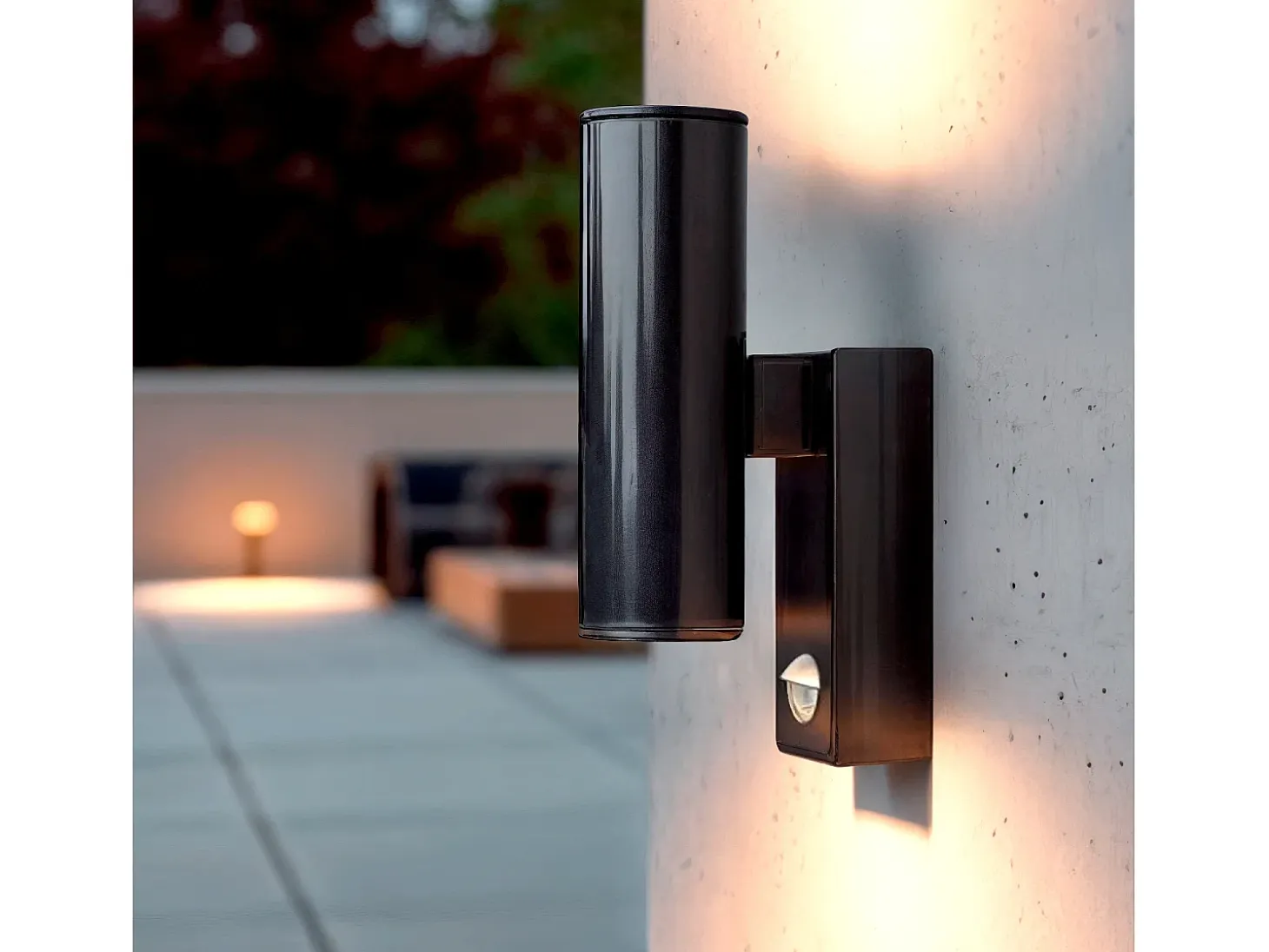 Aplique de Pared Exterior Acero Inoxidable con Sensor PIR Pimlico Antracita