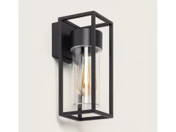 Aplique de Pared Exterior Aluminio Siawja Negro