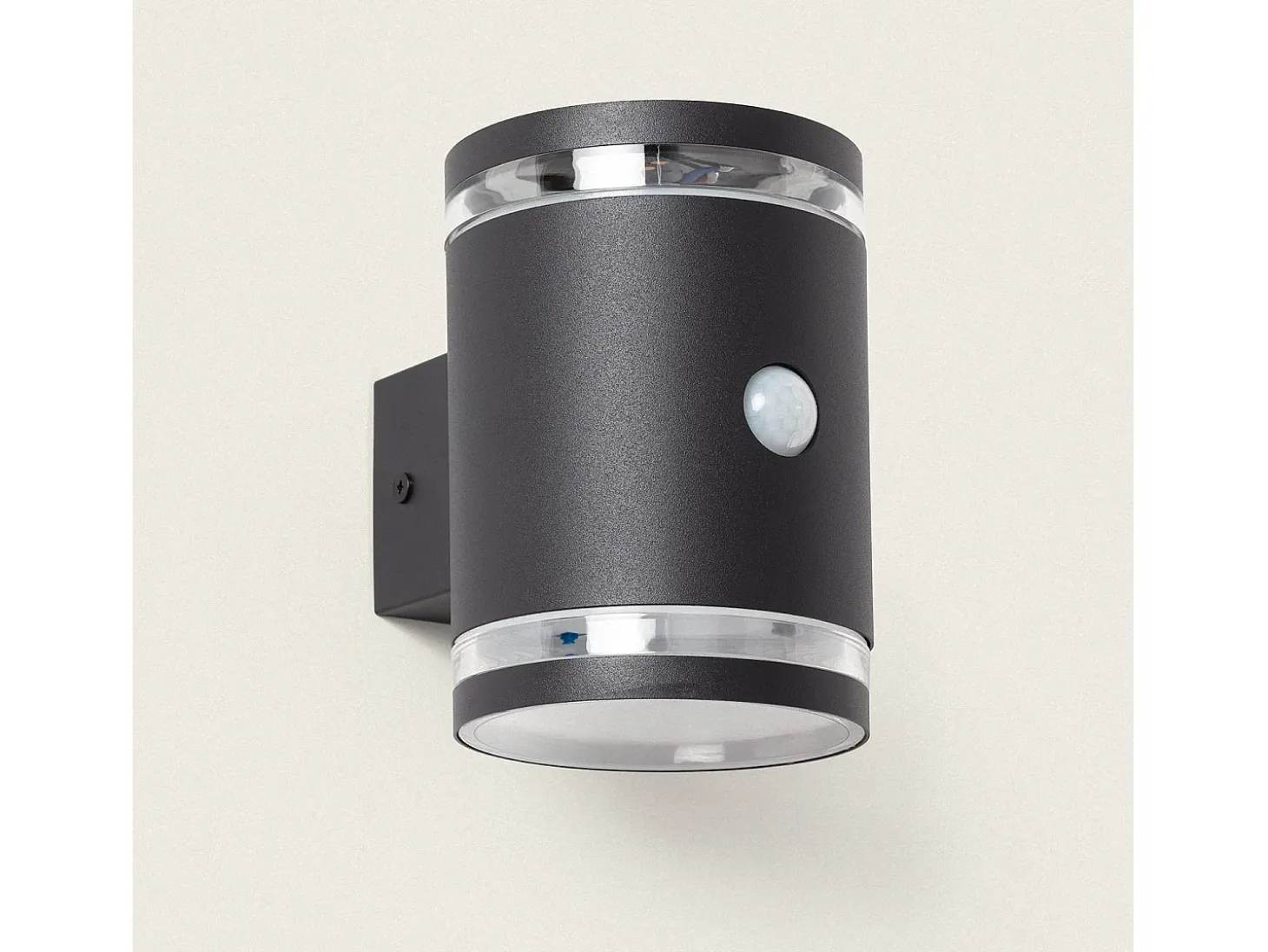 Aplique de Pared Exterior Solar LED Aluminio con Sensor de Movimiento Draco Negro