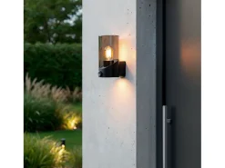 Aplique de Pared Exterior con Sensor PIR Pelly Negro