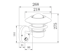 Aplique de Pared Exterior de Acero Galvanizado Stage con sensor PIR Plateado