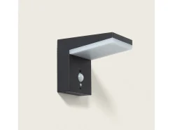 Aplique de Pared Exterior Solar LED 5W Aluminio con Sensor de Movimiento Edwan Negro