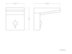Aplique de Pared Exterior Solar LED 5W Aluminio con Sensor de Movimiento Edwan Negro
