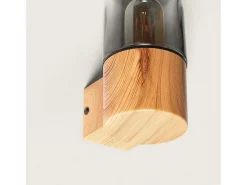 Aplique de Pared Exterior Acero Inoxidable Emley Marrón claro