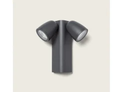 Aplique de Pared Exterior Aluminio Abel Dos Focos Gris Oscuro