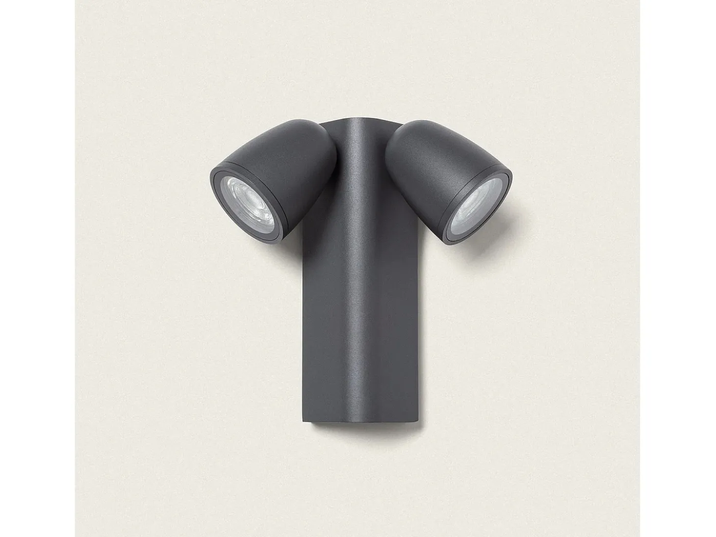 Aplique de Pared Exterior Aluminio Abel Dos Focos Gris Oscuro