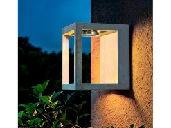 Aplique de Pared Exterior LED Regulable 6W Cemento Varex Gris Piedra