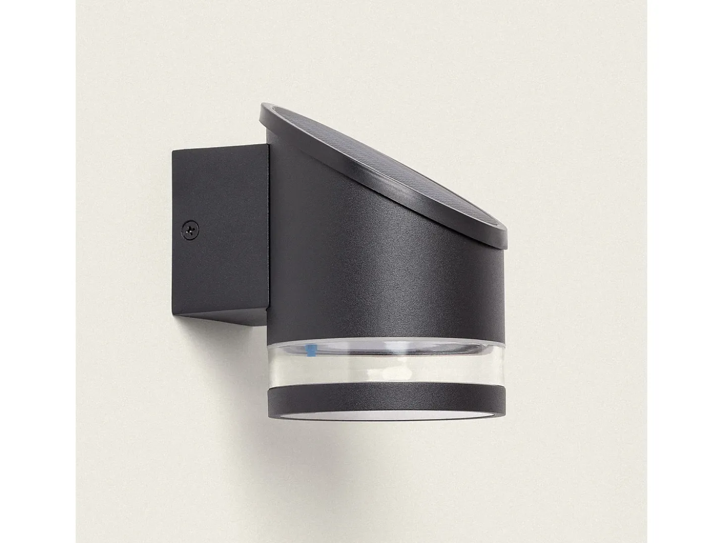 Aplique de Pared Exterior Solar LED Aluminio Eddan Negro