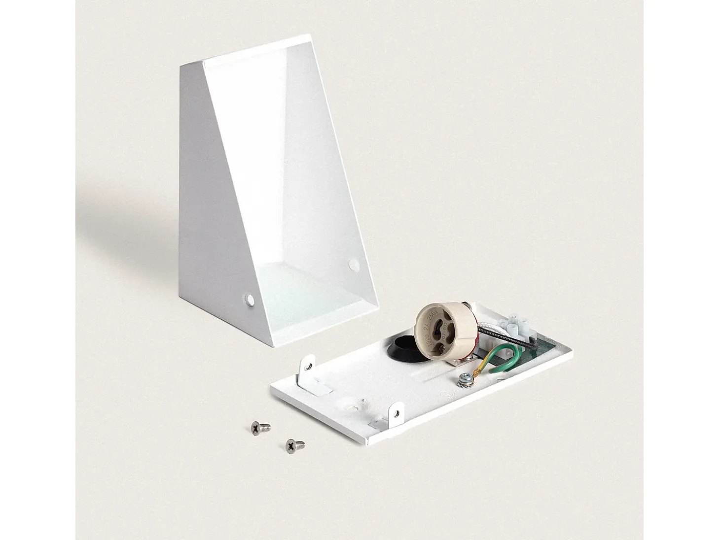 Aplique de Pared Exterior Metal y Cristal Ruzafa Blanco