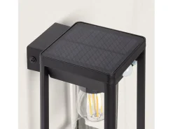 Aplique de Pared Exterior Solar LED 2W Aluminio con Sensor de Movimiento Devah Negro
