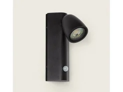 Aplique de Pared Exterior Aluminio con Detector de Movimiento Abel Negro