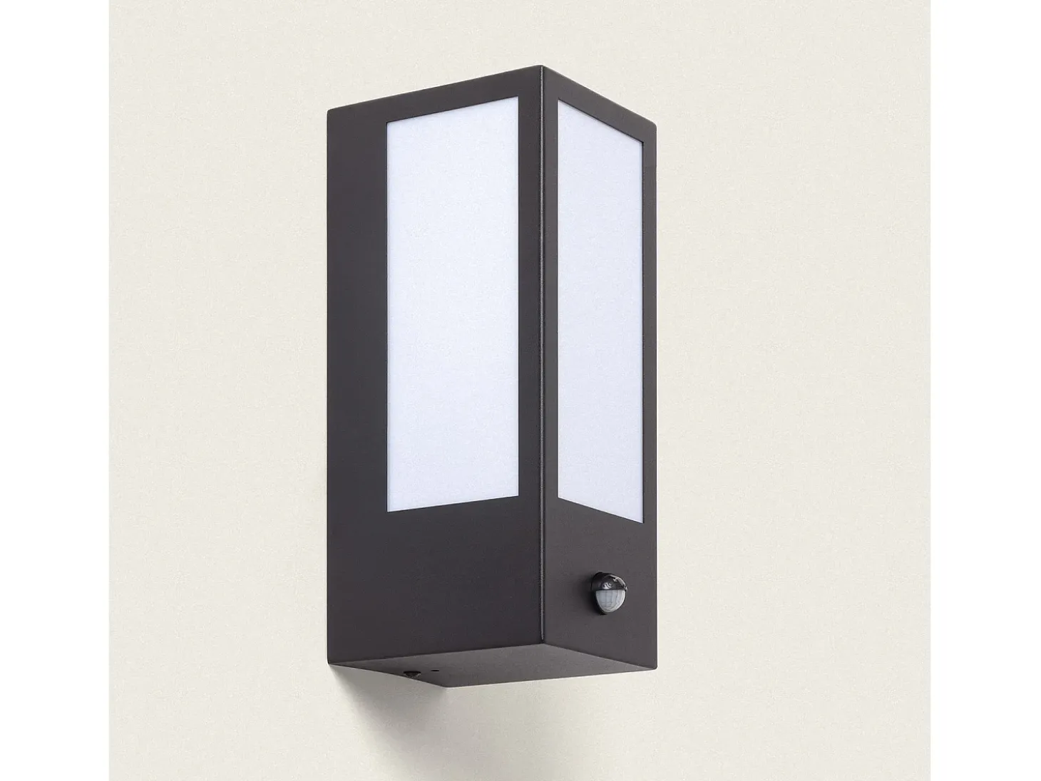 Aplique de Pared Exterior Acero Inoxidable con Detector de Movimiento Gakom Opal Negro