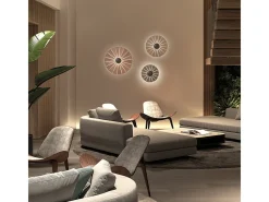 Aplique de pared EYE estilo moderno - D. ø42 cm- small - interior- LED SMD- 14W- small- 3000K- negro y madera oscura