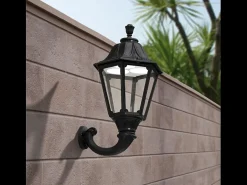 Aplique de pared Indura big 6 clásico -alt. 63 cm -e27 42w -resina -IP55 -negro