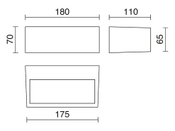 Aplique de pared IONA estilo moderno - L. 18 cm - LED SMD 13W- 1200lm y 3000K - aluminio y blanco - IP44 - up&down