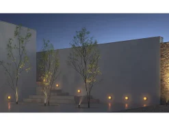 Aplique de pared LED Beneito Faure Oma de 8 W, IP65, interruptor CCT 2000 K/2800 K/4000 K, aplique vintage de aluminio, color turquesa