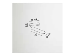 Aplique de pared LED cilíndrico negro orientable BAMBU Perenz