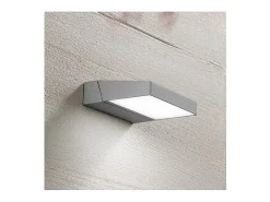 Aplique de pared LED Giro - 14 W, 3000 K, regulable 340°, 1120 lm, IP54, 15 x 5 x 16 cm, gris claro - Perenz
