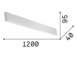 Aplique de pared LED integrado lineal decorativo negro, 3000K