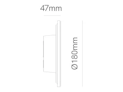 Aplique de pared LED Mac Wall blanco de 15 W con interruptor CCT, 2700 K/3200 K/4000 K, aluminio, 360 grados - Beneito & Faure