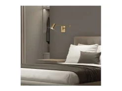 Aplique de pared led modelo Romeo acabado latón, 8cm(ancho) 63cm (fondo) 12cm(alto).