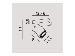 Aplique de pared LED ODDY orientable cuadrado Blanco 1xGu10 Perenz
