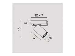 Aplique de pared LED ODDY orientable redondo Negro 1xGu10 Perenz