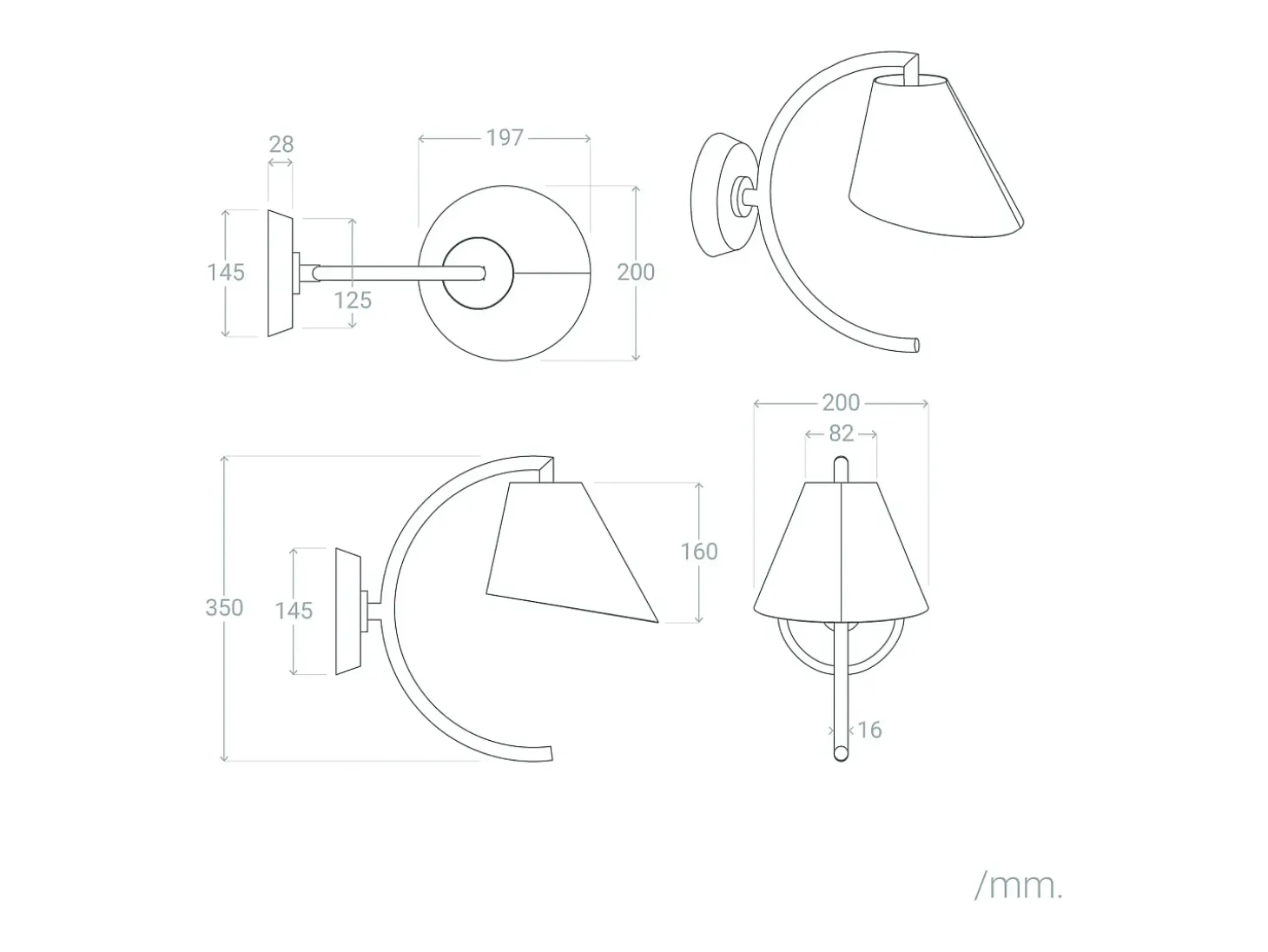 Aplique de Pared Metal Edern Dorado