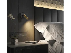 Aplique de pared MINIMAL estilo moderno y versátil - D. 9,5 cm - LED SMD 3W - 200lm y 3K - on&off - 300º y 90º grados - acero y blanco
