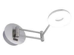 Aplique de pared modelo Damian acabado niquel satinado 10cm(alto) 11cm(ancho) 40cm(fondo)
